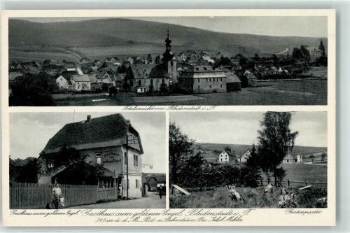 65232 W6204 Bleidenstadt , Taunus - Gasthaus zum goldenen Engel Garten Kirche