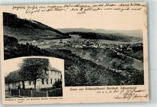 76332 W7506 Bernbach , Schwarzw 1915 - Gasthaus Pension zum Bernstein