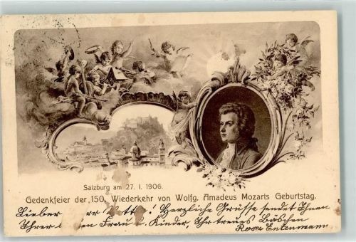 Salzburg Gedenkfeier der 150. Wiederkehr des Geburtstages AK Mozart, W. A. 1906