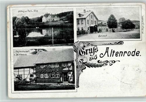 Altenrode Gasthaus, Gutshof, Schloss - Bahnpoststempel Berlin-Holzminden Zug 400 8.6.13 AK Zwei Eckknicke