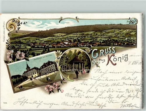 Bad König 1901 Marktplatz Schloss Karolinentempel