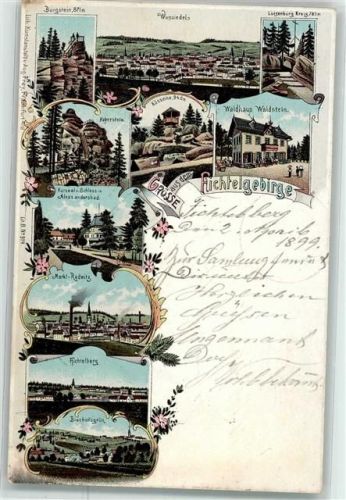 Marktredwitz 1899 Waldhaus Waldstein Luisenberg-Kreuz Kösserine Burgstein