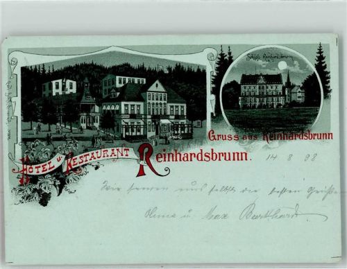 Reinhardsbrunn 1898 Schloß Reinhardsbrunn Gasthaus Reinhardsbrunn