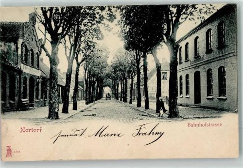 Nortorf 1902 Bahnhofstraße Gasthaus Bahnpost Hamburg-Flensburg