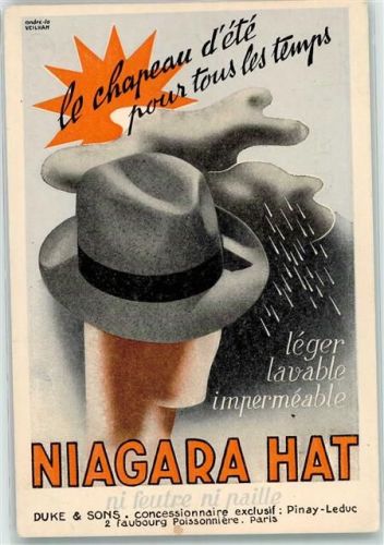 Paris Hutmode Niagara Hat Duke & Sons sign. Andre Jo Veilham