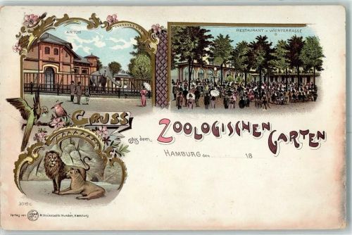 Hamburg 1899 Gruss aus Zoologischer Garten Restaurant AK