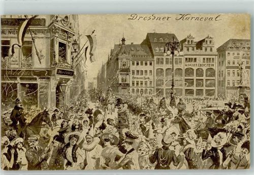 Dresden 1912 Dresdener Karneval Cafe Central Markplatz