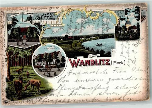 Wandlitz 1904 Pfarrhaus Kaiserl. Post Agentur Kirche