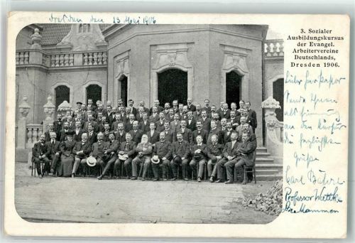 Dresden 1906 3. Sozialer Ausbildungskurs d, Evangel. Arbeitervereine Gruppenphoto