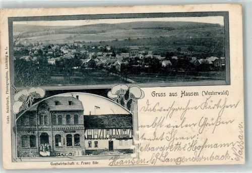 Hausen 1905 Gasthaus Franz Bär Gruss
