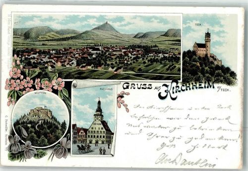 Kirchheim 1896 Rathaus Burg Neuffen Burg Teck
