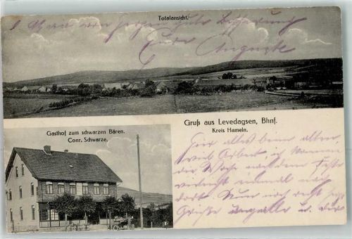 Levedagsen 1920 Bahnpost Voldassen Duingen Zug 5 24.8.20 Gasthaus zum schwarzen Bären Oldtimer Fahrrad