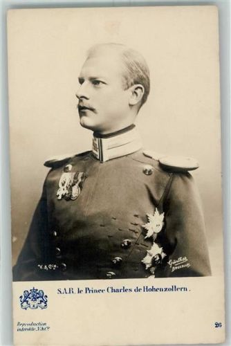 1900 Prince Charles von Hohenzollern mit Orden geschmückt AK