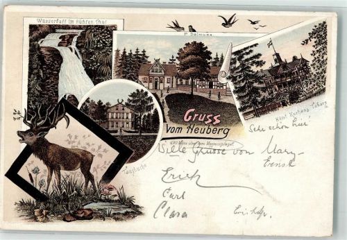 Kleinschmalkalden 1895 Vorläufer Hirsch Kühles Tal Wasserfall Hotel-Kurhaus Tabarz Tanzbuche