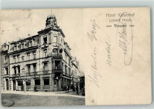 35390 W6300 Gießen , Lahn 1907 - Bahnpost Cassel 15.5.07 Hotel Kaiserhof