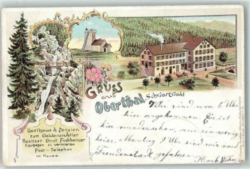 Obertal 1898 Gasthaus u. Pension zum Goldenen Adler