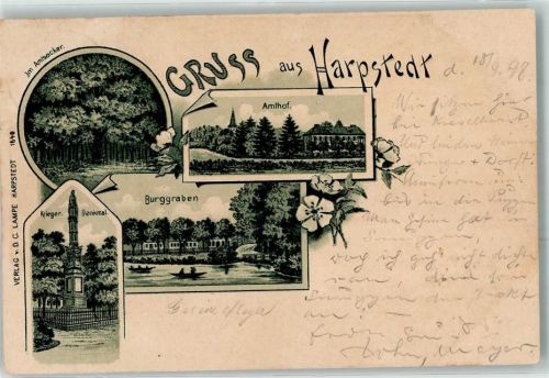 Harpstedt 1898 Im Amtsacker Amthof Kriegerdenkmal Burggraben