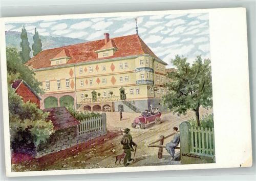 Uttrichshausen Gasthaus zum Stern Oldtimer Jäger sign. Bachmann