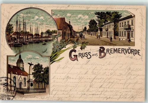 Bremervörde 1897 Hafen Krieger-Denkmal Neue Straße Rathaus
