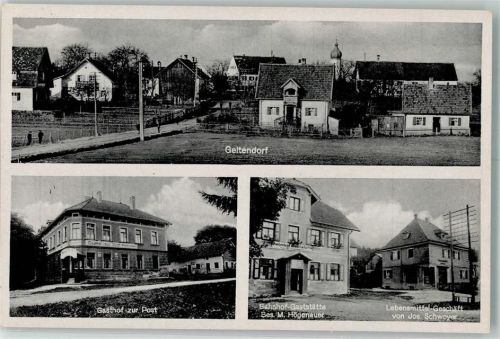 Geltendorf Bahnhofs-Gaststätte Lebensmittel-Geschäft Schwoyer Gasthaus zur Post