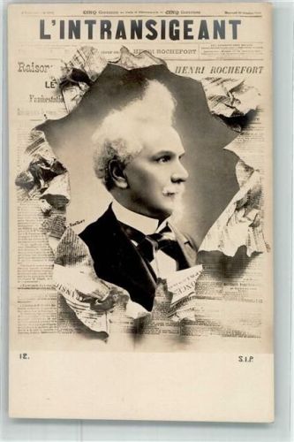 1902 Verlag S.I.P. Nr. 12 durchbrochene Papierwand Zeitung Intransigeant