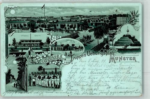 Münster 1899 Truppenübungsplatz Offizers Casino Cantine Küche Barackenlager