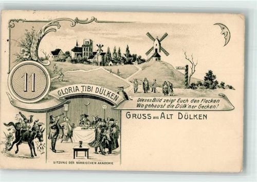 Dülken 1914 Windmühle Goldesel Sitzung der närrische Akademie Halbmond