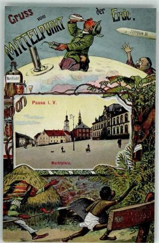 Pausa Mittelpunkt der Erde Zeppelin Ureinwohner Humor