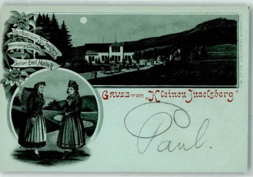 Inselsberg Gasthaus Zum Kl. Inselsberg Emil Malsch Trachten