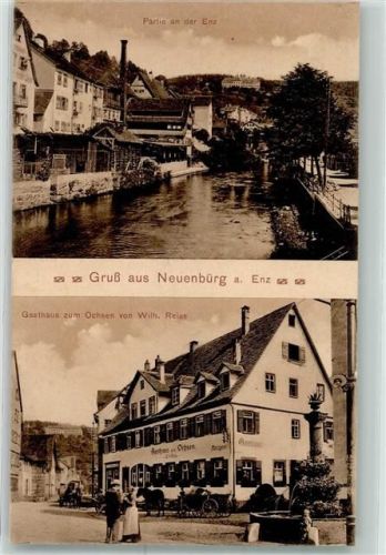 Neuenbürg 1914 Enz Gasthaus Zum Ochsen Wilh. Reiss