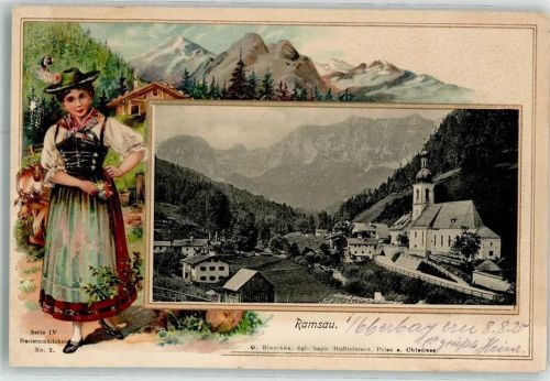 Ramsau Bauernmädchen Tracht Serie IV Nr. 2