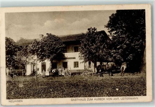 Neuaign Gasthaus zum Aubeck Pferdefuhrwerk