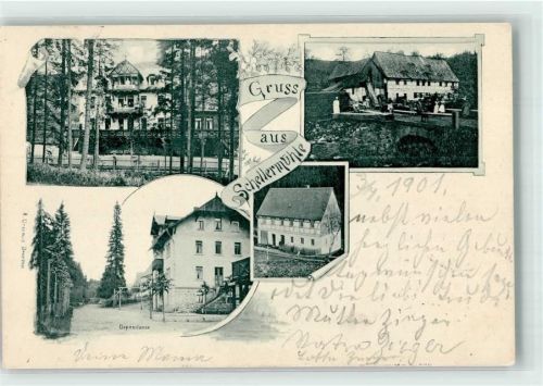 Altenberg 1901 Gasthaus Schellermühle Ort lt. Stempel