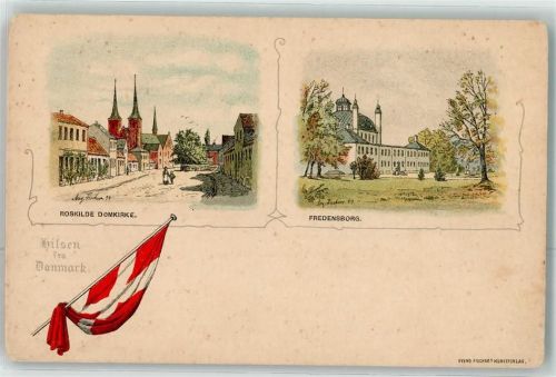 Fredensborg 1894 Roskilde Domkirke sign. Aug. Fischers