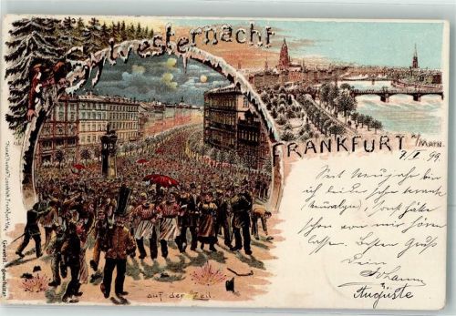 Frankfurt 1899 Silvesternacht auf der Zeil Zwerg
