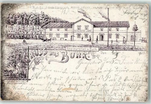 Bautzen 1901 Gasthaus Restauration zu Burk