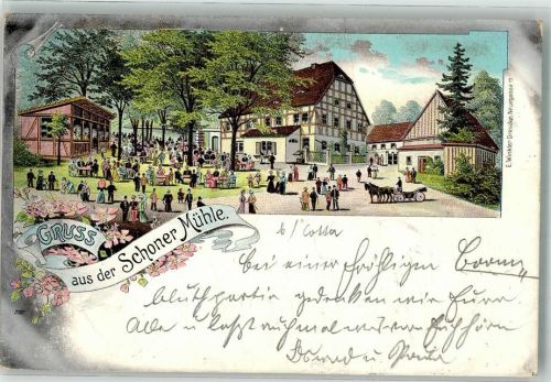 Cotta 1901 Gasthaus Schoner Mühle Ort lt. Stempel