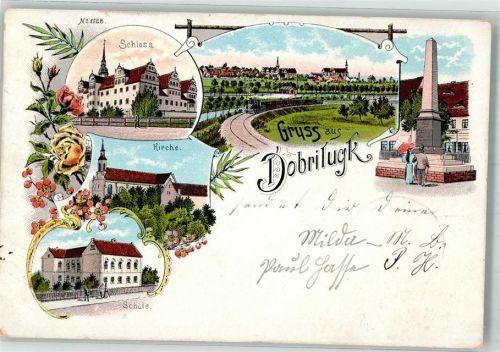 Doberlug-Kirchhain 1898 Schloß Schule Denkmal Rosenzweig