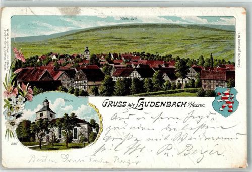 Laudenbach 1905 Dorfkirche Wappen
