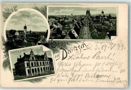 Delitzsch 1899 Kaiserl. Postamt Schloß