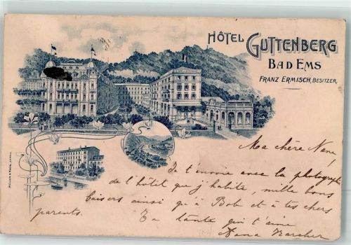 Bad Ems 1902 Hotel Guttenberg
