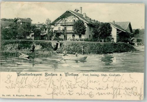 Bachern 1901 Weissbierbrauerei Bachern Wörthsee Ruderboote