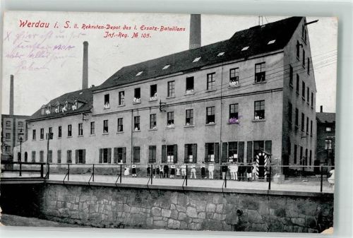Werdau 1917 II. Rekrutendepot d. I. Ersatz-Batallons Inf.-Reg. Nr. 105 Feldpost WK I