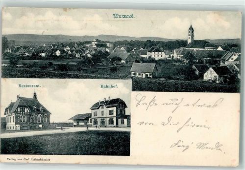 88410 W7954 Bad Wurzach 1905 - Bahnhof Gasthaus