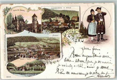 Hirsau 1897 Trachtenpaar Klosterruine Kloster Hirsau Kapelle