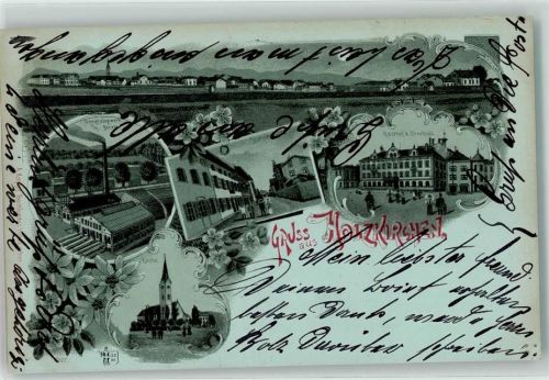 Holzkirchen 1898 Dampfsägewerk Bahnhofstraße Gasthaus z. Oberbräu Kirche Ottmar Zieher