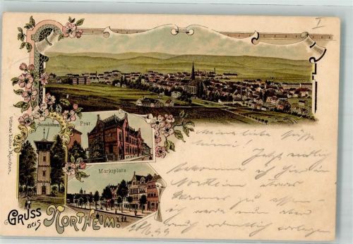 Northeim 1899 Aussichtsturm Marktplatz Post Bahnpost Hannover-Kassel