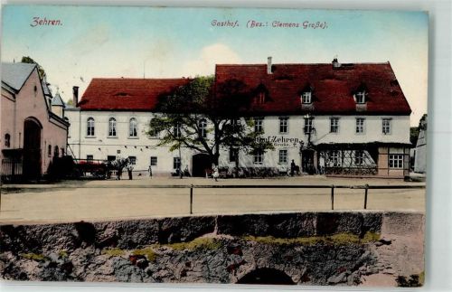 01665 O8251 Zehren b Meißen, Sachs 1917 Foto AK Gasthaus Große Pferdefuhrwerk