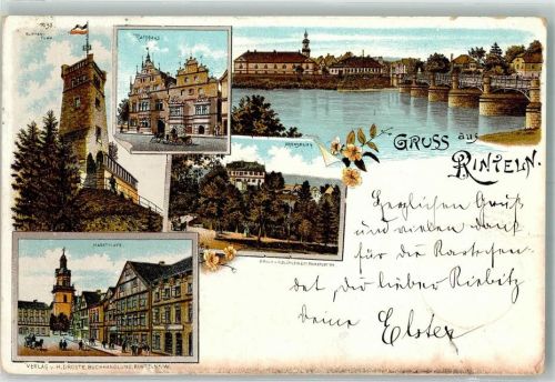 Rinteln 1899 Klippenturm Marktplatz Arensburg Rathaus
