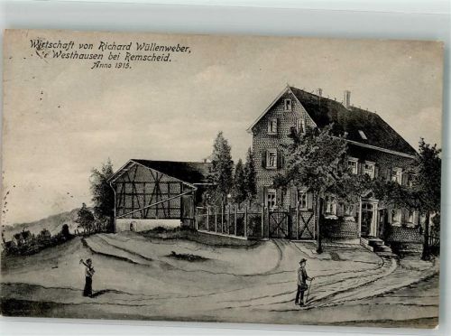 Remscheid 1920 Westhausen Gasthaus Wüllenweber anno 1915